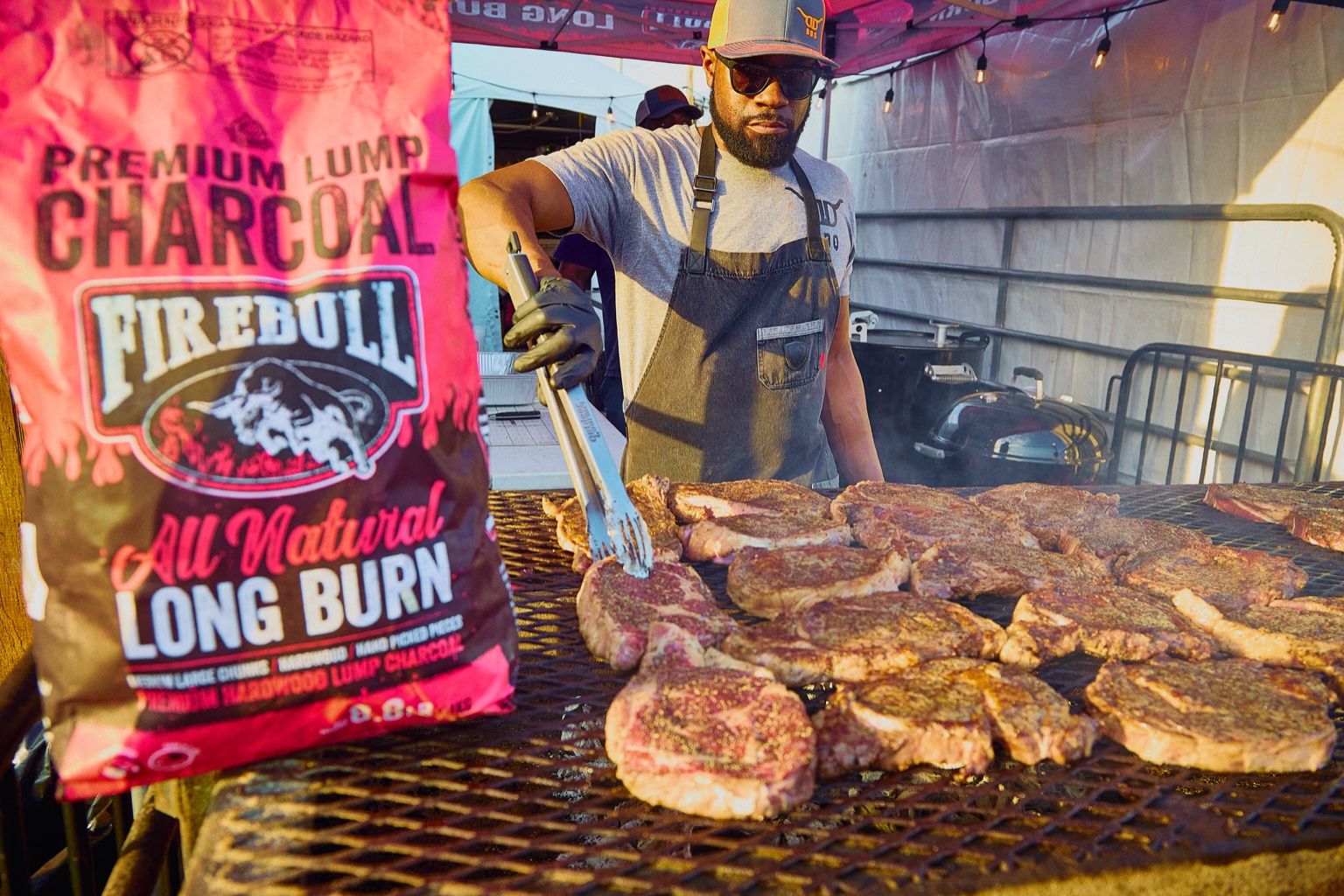 Firebull Charcoal displayed during a live cooking demonstration